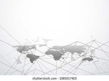 Global network business connection. World map point and line composition concept of global business. Vector Illustration