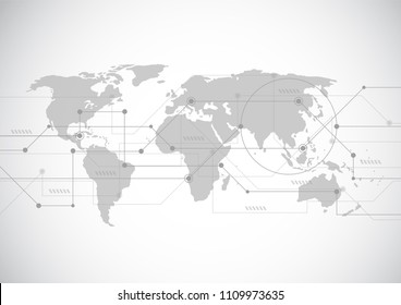Global network business connection. World map point and line composition concept of global business. Vector Illustration