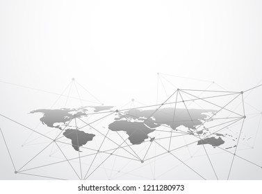 Global network business connection. World map point and line composition concept of global business. Vector Illustration