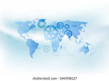 Global network business connection. World map point and line composition concept of global business. Vector Illustration