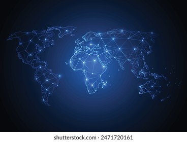 Global network business connection. World map point and line composition concept of global business. Vector Illustration