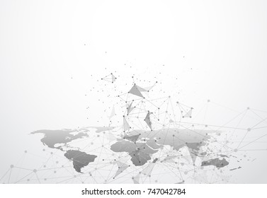 Global network business connection. World map point and line composition concept of global business. Vector Illustration