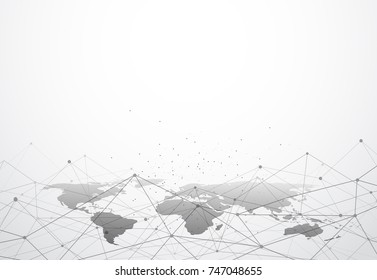 Global network business connection. World map point and line composition concept of global business. Vector Illustration