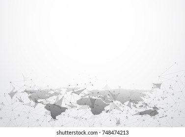 Global network business connection. World map point and line composition concept of global business. Vector Illustration