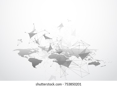 Global network business connection. World map point and line composition concept of global business. Vector Illustration