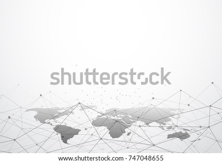 Global network business connection. World map point and line composition concept of global business. Vector Illustration