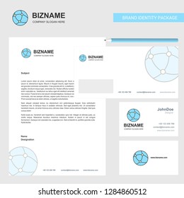 Global network  Business Letterhead, Envelope and visiting Card Design vector template