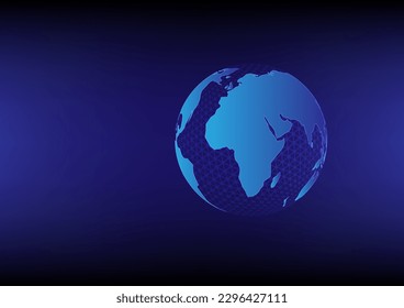 Red global, negocios globales y tecnología. Inteligencia artificial. Conexión tecnológica mundial. Vector de tecnología de fondo azul. Bot de charla