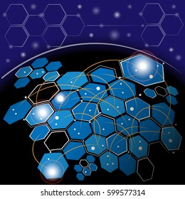 global network, communication, design. Background