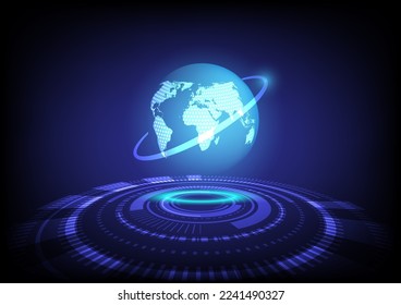 Global network communication technology background. Vector illustration.