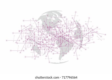 Global Network Concept Networks Business Connections Social Media Concept Design Vector