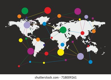 Global Network Concept Networks Business Connections Social Media Concept Design Vector