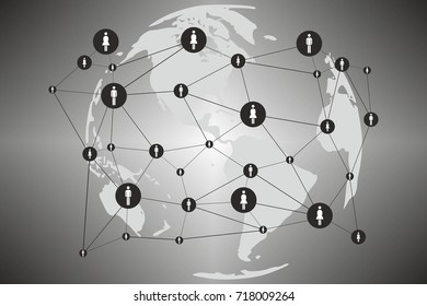 Global Network Concept Networks Business Connections Social Media Concept Design Vector
