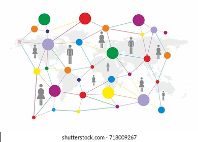 Global Network Concept Networks Business Connections Social Media Concept Design Vector