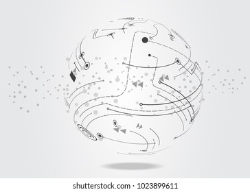 Global network concept. World map connected.