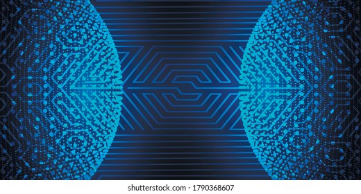 Global network concept.World wireless network connection futuristic technology abstract background web banner .Vector illustration.