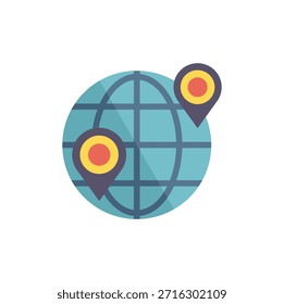 La red global está conectando ubicaciones mediante pines de ubicación que muestran la navegación
