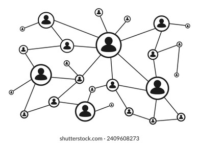 Global network. Connecting people. Social network. Vector illustration.