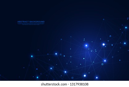 Global network connection. Abstract geometric background with connecting dots and lines. Digital technology and communication concept