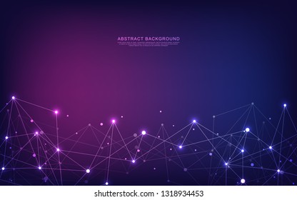 Global network connection. Abstract geometric background with connecting dots and lines. Digital technology and communication concept