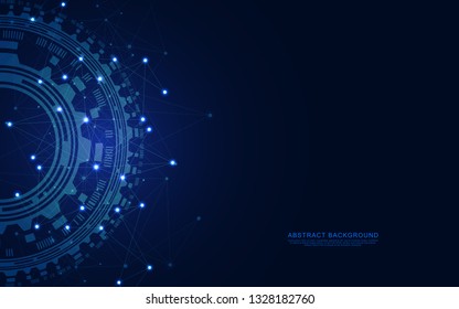 Global network connection. Abstract geometric background with connecting dots and lines. Digital technology and communication concept