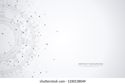 Global network connection. Abstract geometric background with connecting dots and lines. Digital technology and communication concept