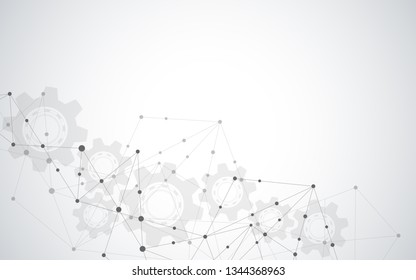 Global network connection. Abstract geometric background with connecting dots and lines. Digital technology and communication concept