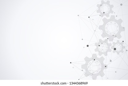 Global network connection. Abstract geometric background with connecting dots and lines. Digital technology and communication concept