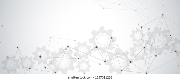 Global network connection. Abstract geometric background with connecting dots and lines. Digital technology and communication concept