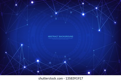 Global network connection. Abstract geometric background with connecting dots and lines. Digital technology and communication concept