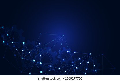 Global network connection. Abstract geometric background with connecting dots and lines. Digital technology and communication concept