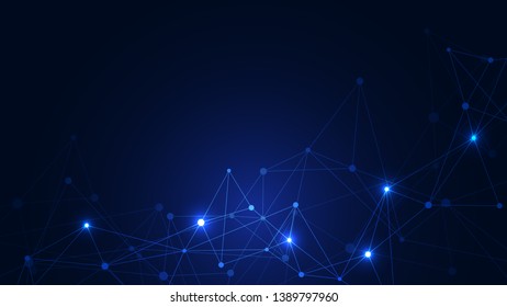 Global network connection. Abstract geometric background with connecting dots and lines. Digital technology and communication concept