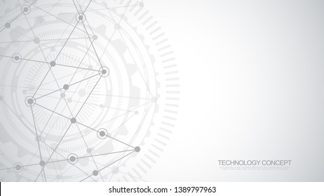 Global network connection. Abstract geometric background with connecting dots and lines. Digital technology and communication concept