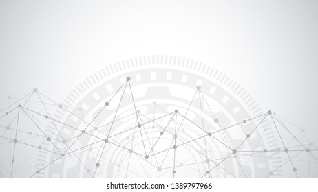 Global network connection. Abstract geometric background with connecting dots and lines. Digital technology and communication concept