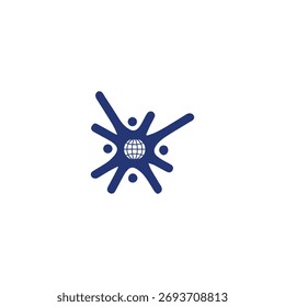 Global Network Connection Abstract Logo Design Vector EPS. Worldwide digital communication, data technology, earth globe link icon, business, future, business partnership, team, social media