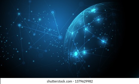 Global network connection abstract technology background global business innovation concept

