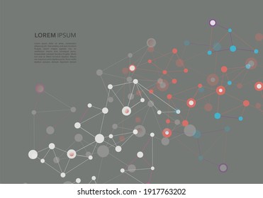 Global network connection. Abstract vector background. Modern futuristic background. Geometric dots texture