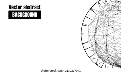 Global network connection. Abstract vector background of dots and lines with polygons. The concept of big data, digital technology, science and IT development.