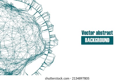 Global network connection. Abstract vector background of dots and lines with polygons. The concept of big data, digital technology, science and IT development.
