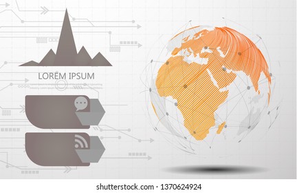Global network connection Abstract of world network, internet and infographics options template