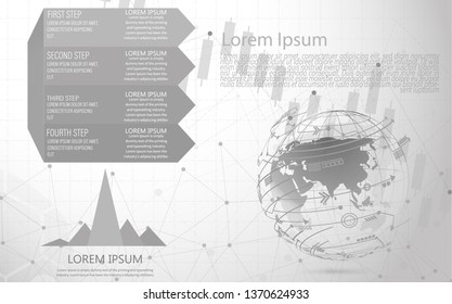 Global network connection Abstract of world network, internet and infographics options template
