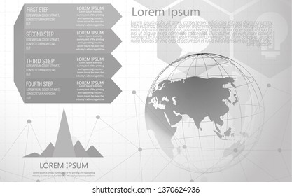 Global network connection Abstract of world network, internet and infographics options template