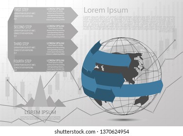 Global network connection Abstract of world network, internet and infographics options template
