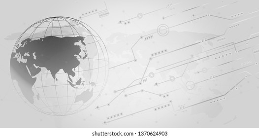 Global network connection Automated Support Assistance and Networks Design Concept with Wireframe