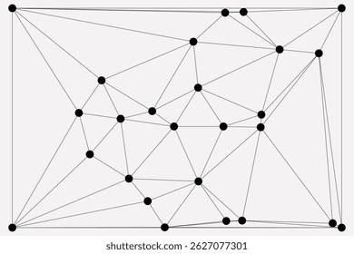 Antecedentes de conexión de red global para el diseño de Anuncios. Fondo de línea Abstractas con puntos y líneas de conexión. Red Conectando punto polígono Comunicación de red social. Tecnología de Internet.
