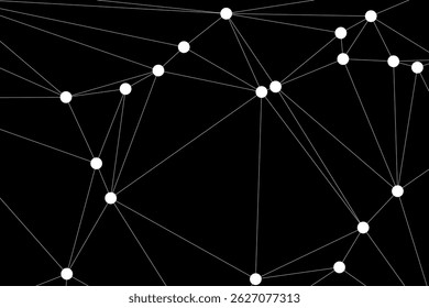 Plano de fundo de conexão de rede global para design de banner. Fundo abstrato da linha com pontos e linhas de conexão. Rede Conectando o polígono de pontos Comunicação social da rede. Tecnologia da Internet.