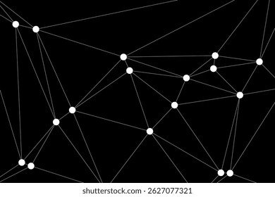 Globaler Netzwerkverbindungshintergrund für Bannerdesign. Abstrakter Linienhintergrund mit verbindenden Punkten und Linien. Netzwerk Punktpolygon verbinden Soziale Netzwerkkommunikation. Internet-Technologie.