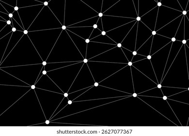 Antecedentes de conexión de red global para el diseño de Anuncios. Fondo de línea Abstractas con puntos y líneas de conexión. Red Conectando punto polígono Comunicación de red social. Tecnología de Internet.