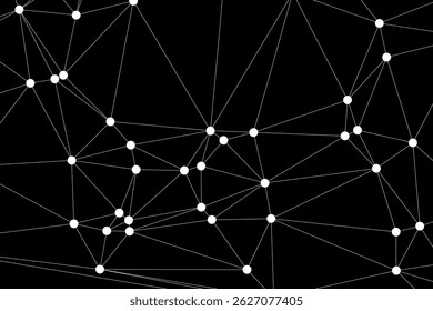 Plano de fundo de conexão de rede global para design de banner. Fundo abstrato da linha com pontos e linhas de conexão. Rede Conectando o polígono de pontos Comunicação social da rede. Tecnologia da Internet.