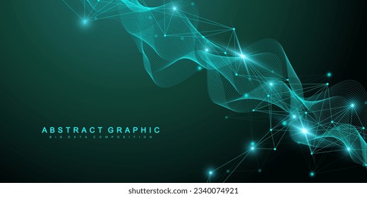 Global network connection banner design template. Header social network communication in the global business concept. Big data visualization. Internet technology. Vector illustration.
